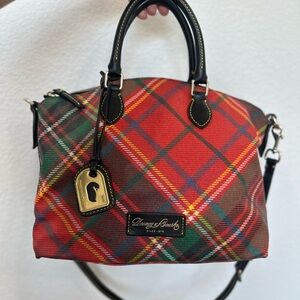 Dooney & Bourke Tartan Plaid Satchel + Matching Mini Pouch Set